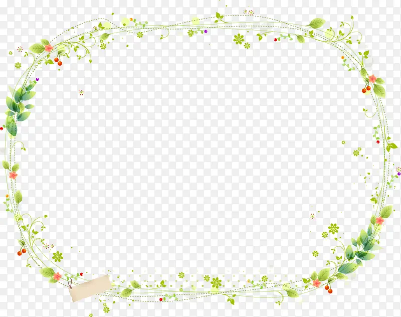 绿色树叶小花纹装饰