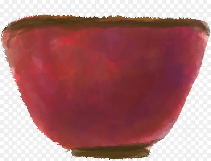 红色水彩艺术碗具