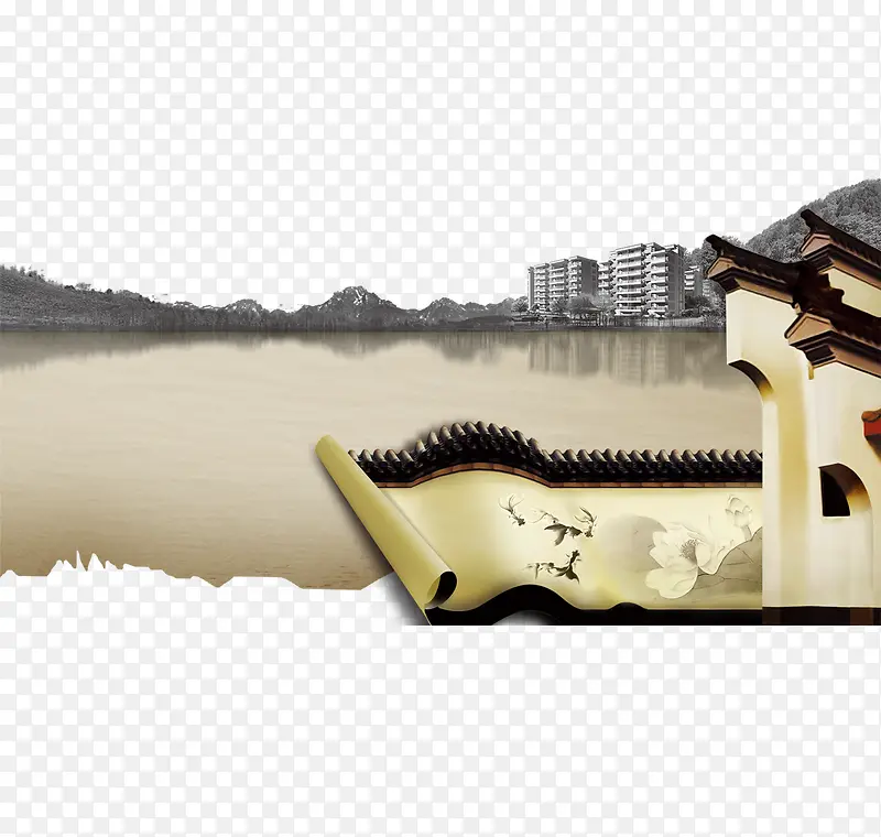 水墨建筑PNG图片素材下载_图片编号yongepka-免抠素材网