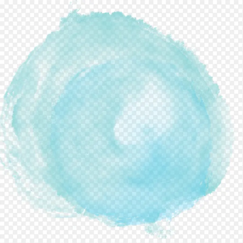 蓝色手绘水粉