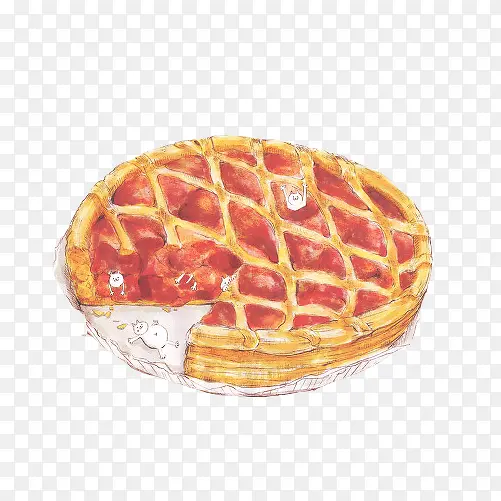 红莓饼手绘画素材图片
