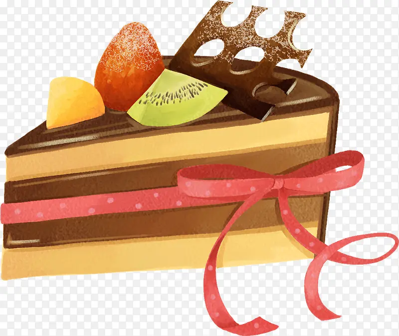 棕色水果蛋糕装饰