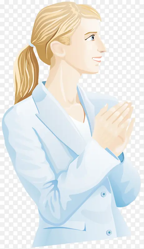 拍手的女士