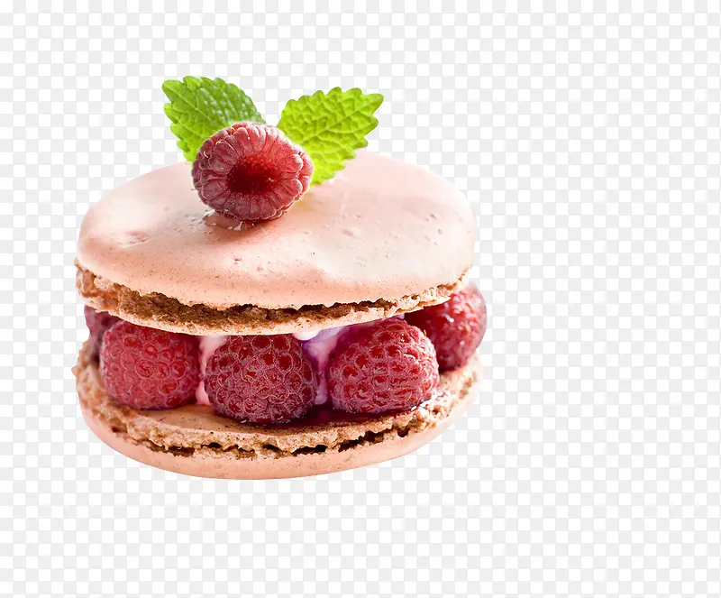 摄影树莓水果蛋糕