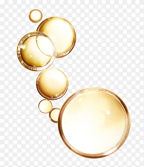 金色透光圆形气泡