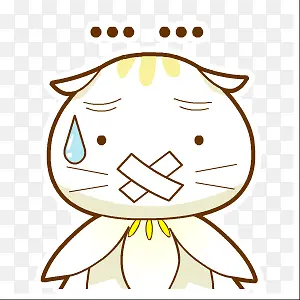 禁止说话的卡通可爱猫咪