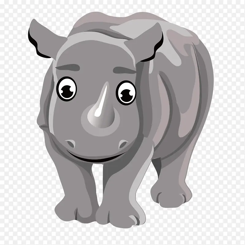 灰色质感扁平犀牛