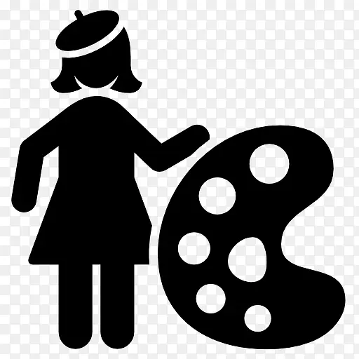艺术创作女性画家与调色板图案PNG图片素材下载_图片编号ygebxmll-免抠素材网