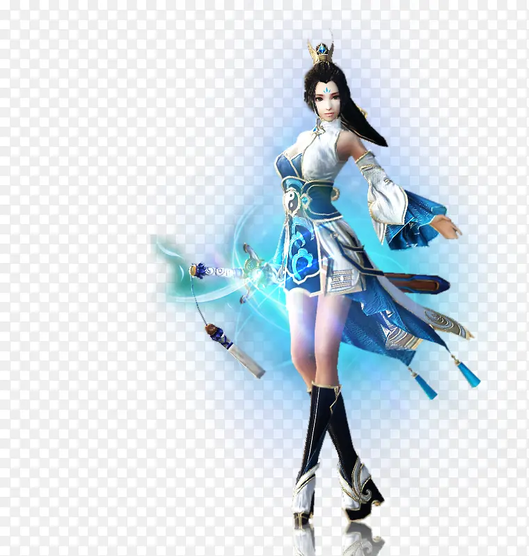 白衣道姑游戏古风手绘