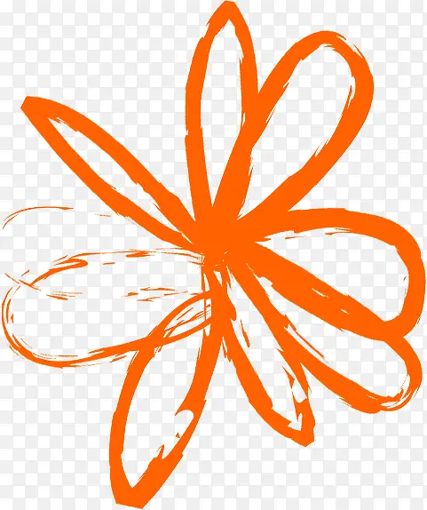 橙色高清创意手绘花卉