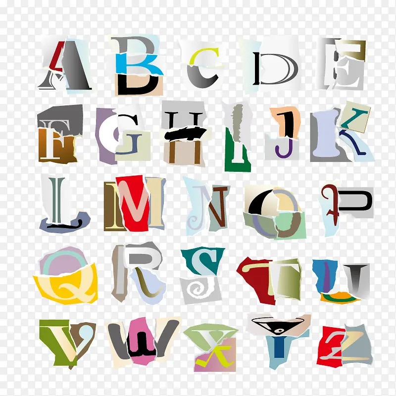 创意撕纸字母