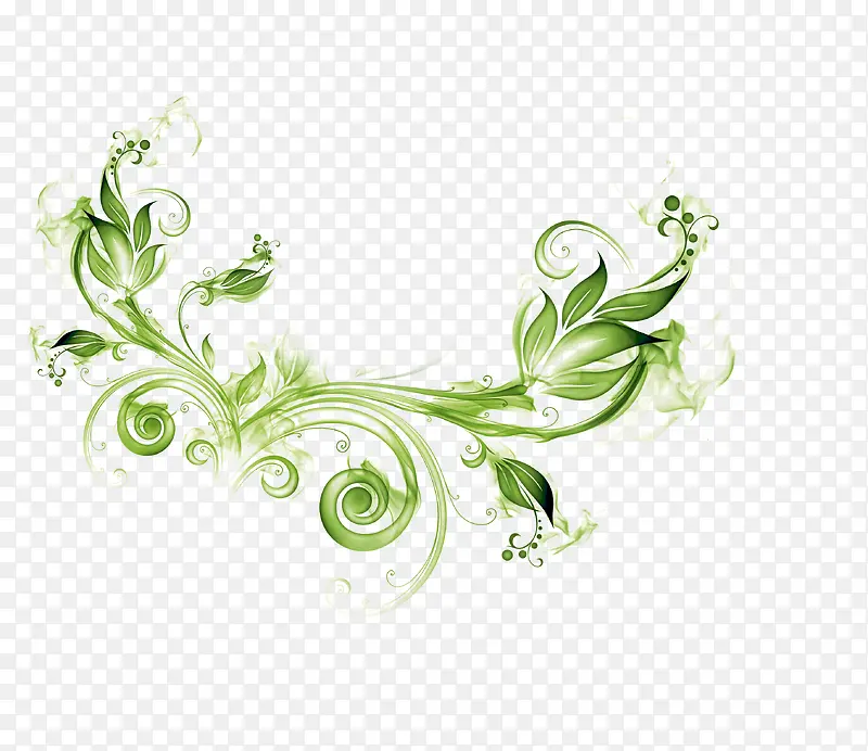 手绘绿色梦幻植物装饰PNG图片素材下载_图片编号qwgxvjaz-免抠素材网