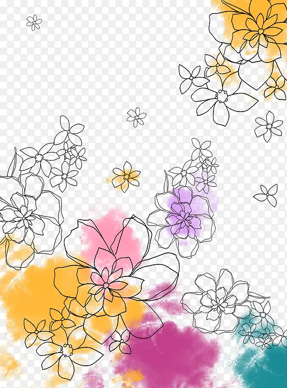 手绘花卉夏季海报