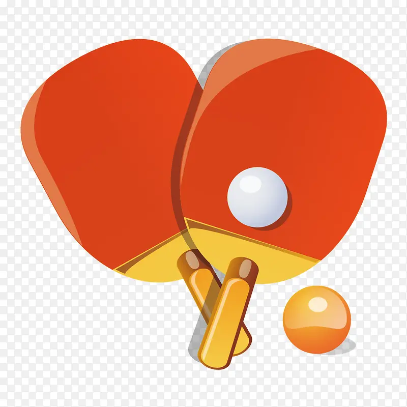 橙色乒乓球矢量素材
