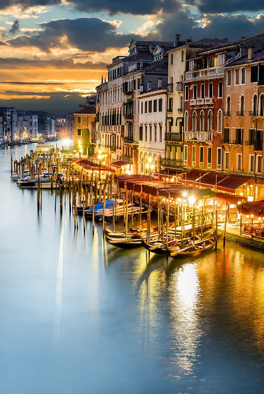 威尼斯夜景傍晚时光