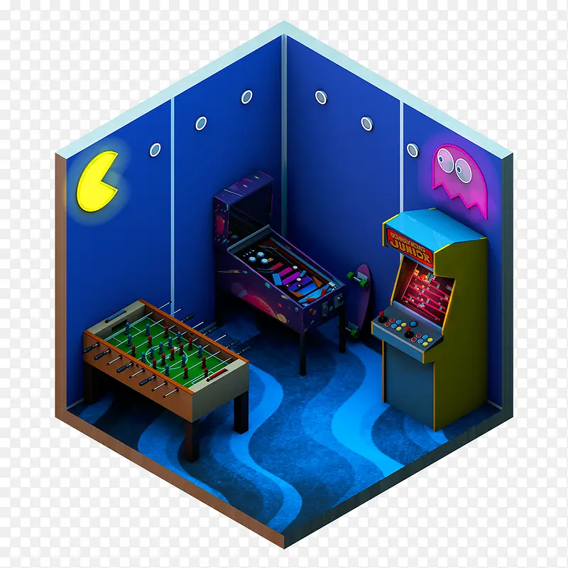 游戏的房间模型海报背景