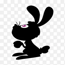 小黑兔坐着图标