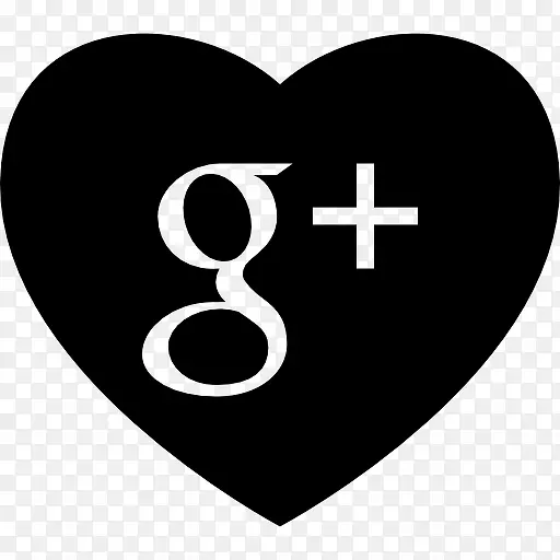 心与谷歌加社交媒体的标志图标