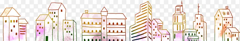 彩色卡通建筑可爱