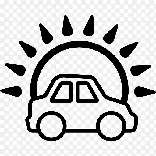 车在前面的太阳图标