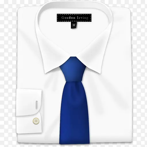 白衬衫蓝领带图标