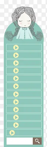 绿色卡通女孩菜单