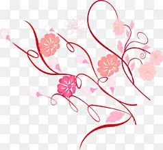 粉红花纹手绘