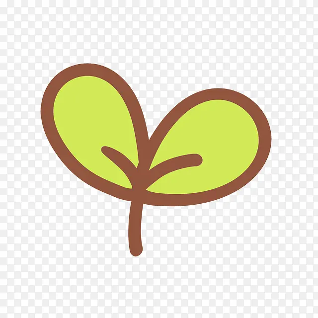 手绘绿色可爱植物