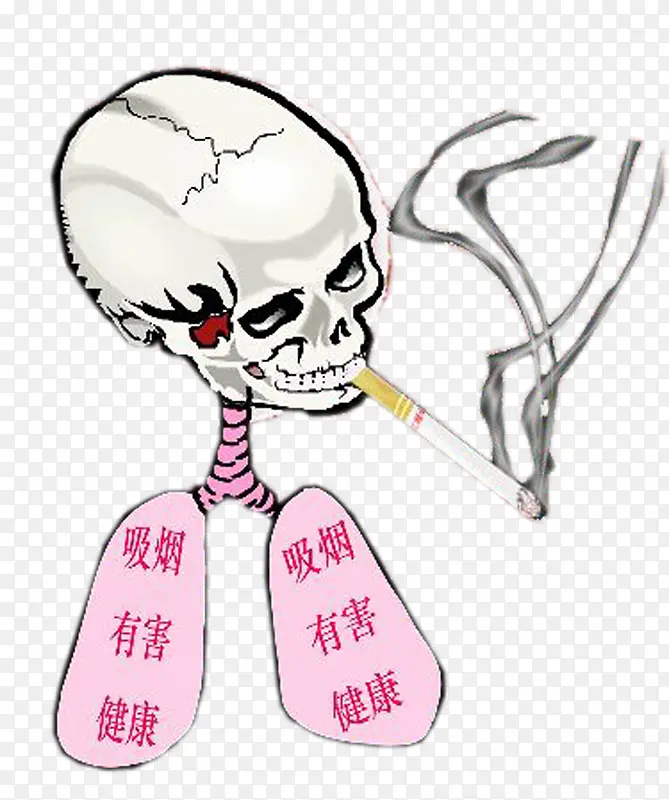 吸烟有害健康骷髅头吸烟