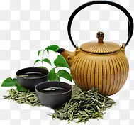 茶壶茶叶装饰