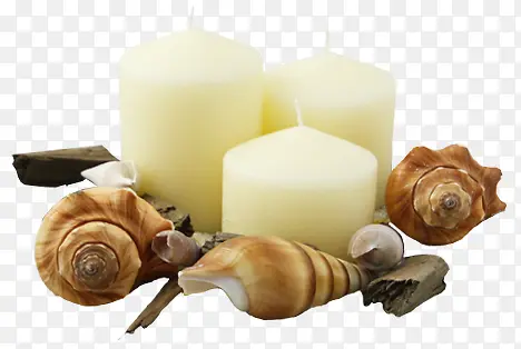白色蜡烛复古海螺