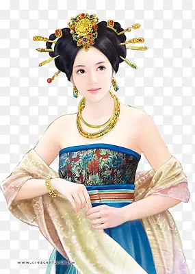 古代美女立绘免抠图片素材