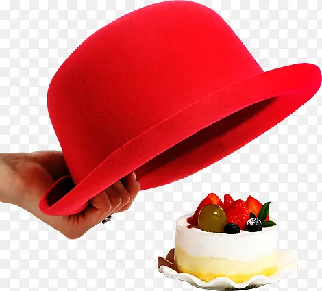 高清摄影红色的礼貌造型蛋糕