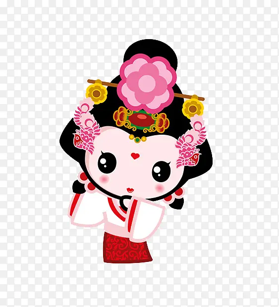 卡通美女古代粉色