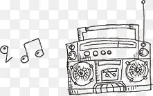 卡通素描收音机