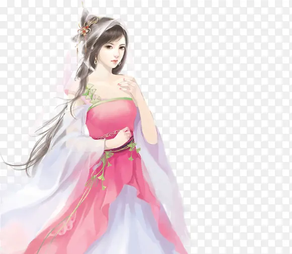 立绘彩绘粉红衣服