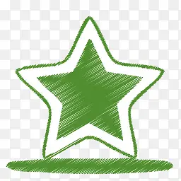 星星绿色拉丝图标