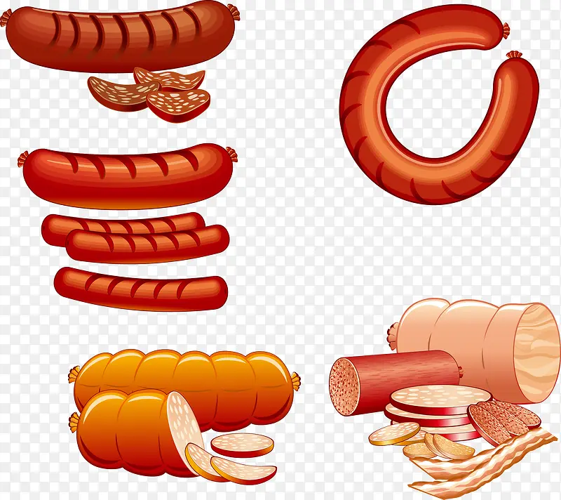 矢量手绘肉制品