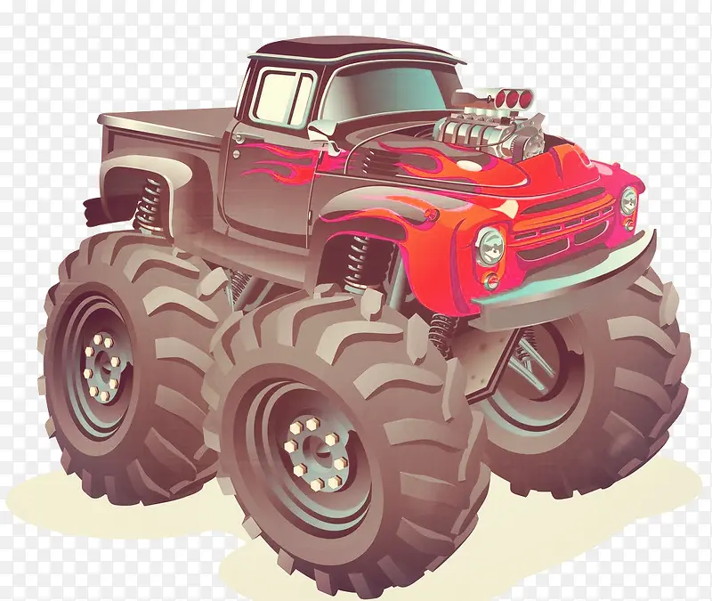 手绘越野车