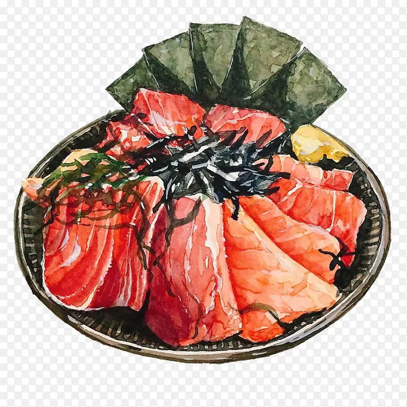 手絵日式生魚片