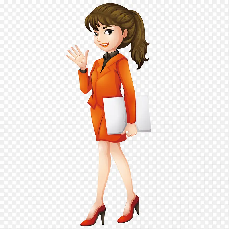 打招呼的公司秘书