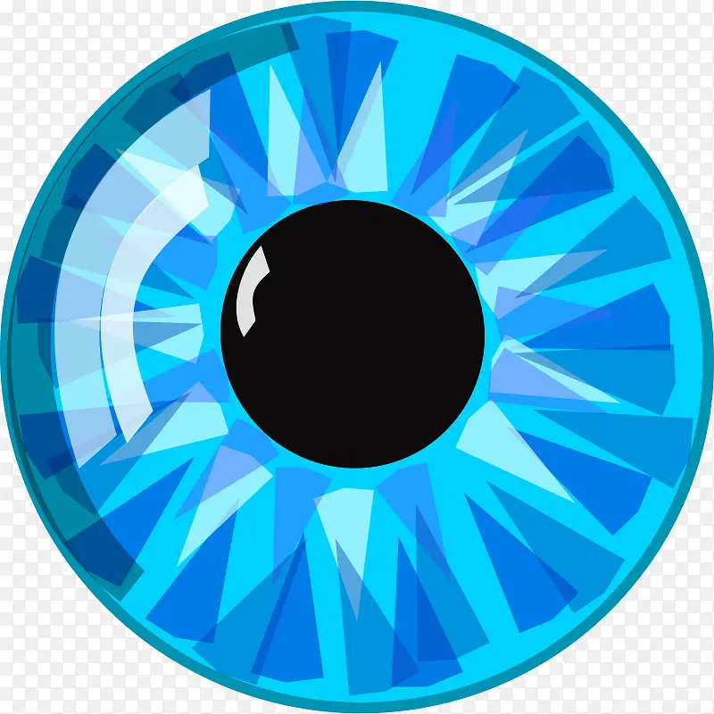 蓝色的卡通水晶眼睛