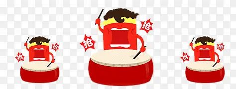 卡通敲鼓抢装饰