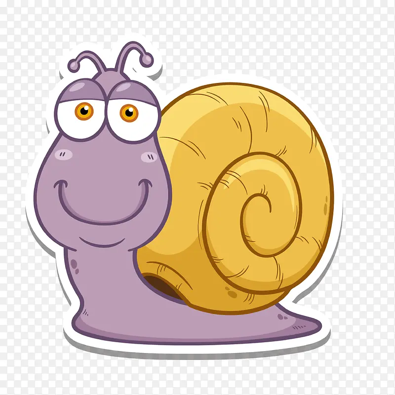 可爱卡通蜗牛比矢量图