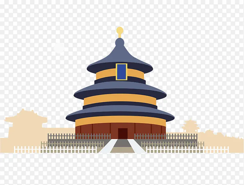 扁平风中国风寺庙PNG图片素材下载_图片编号qbbeolzx-免抠素材网