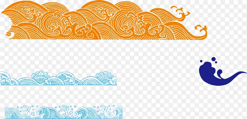 橙色蓝色水纹