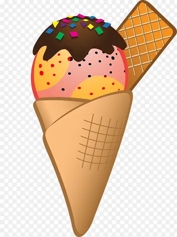 冰淇淋甜筒矢量图