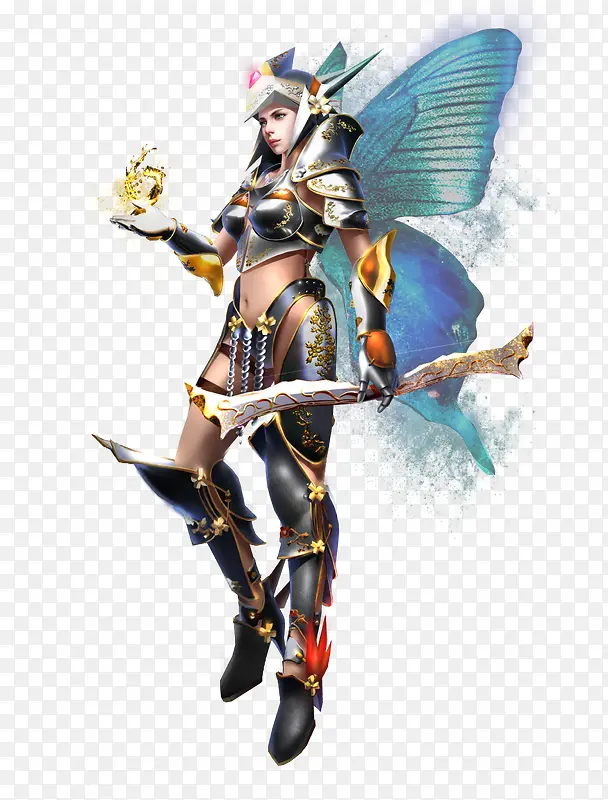 魔幻翅膀铠甲女法师