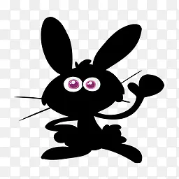 小黑兔摆手图标