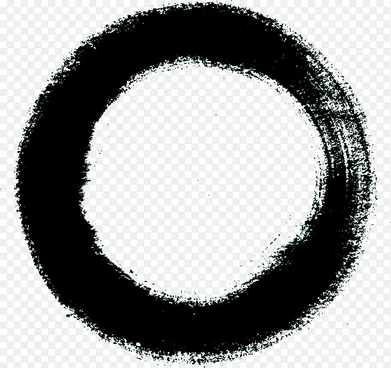 黑色圆形水墨古典